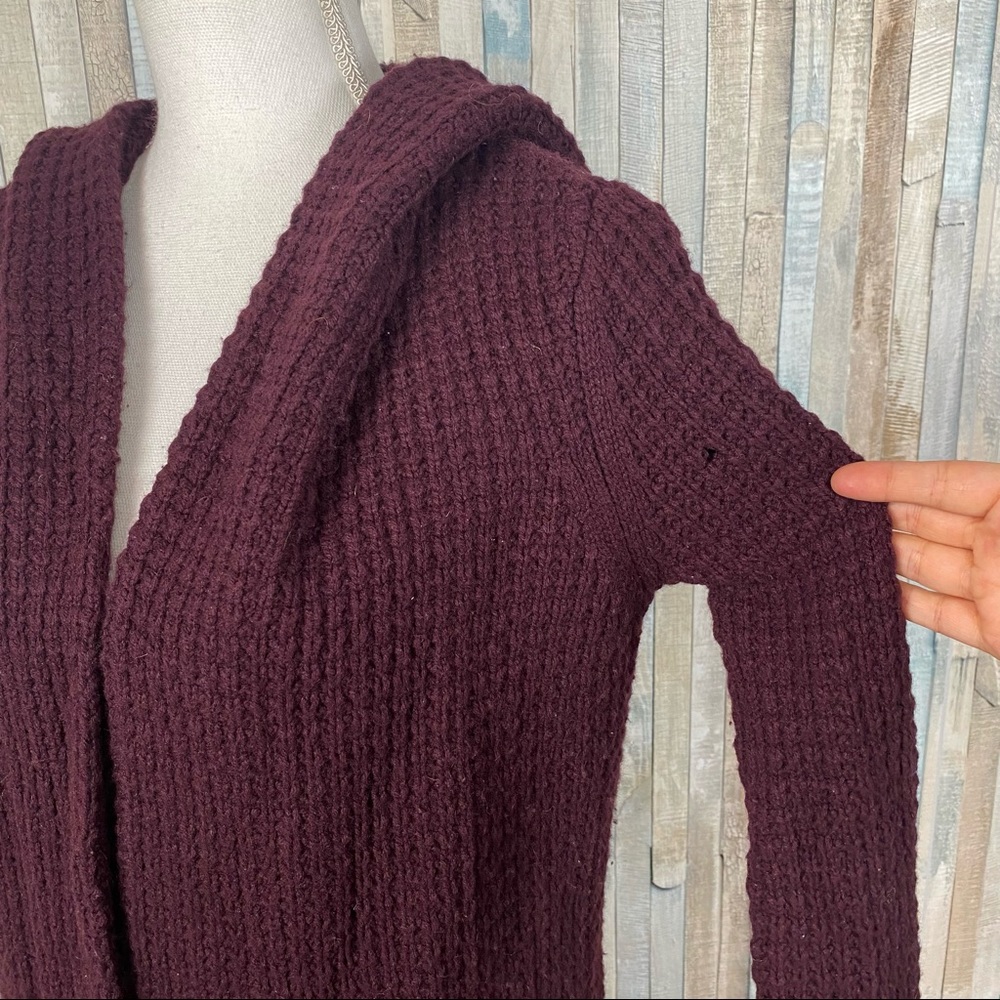 Vince XS Wool Cashmere Waffle Knit Sofia Hooded Cardigan Duster Sweater $550 - Picture 6 of 9